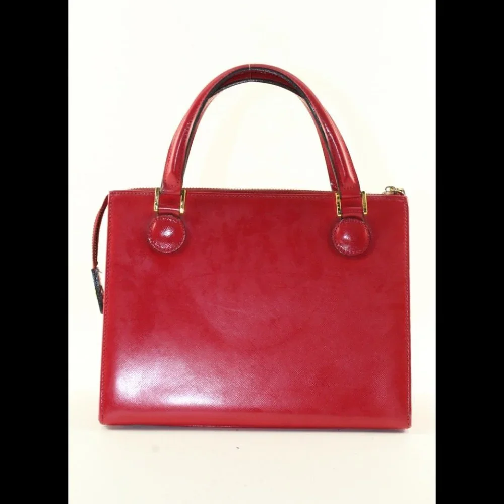 Versace Red Leather Charm Tote 5VER1214K